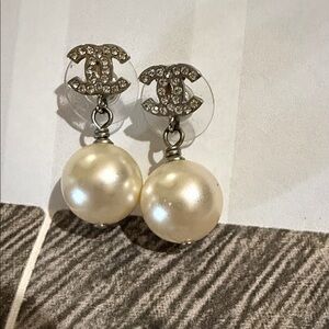 CHANEL Crystal and Pearl Earrings